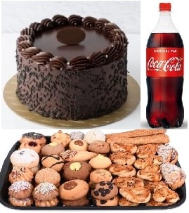 Ekonomik Parti Paketi Çikolatalı Pasta Kuru Pasta ve 1 Lt Cola