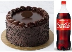 Sürpriz Pasta Seti Klasik Çikolatalı ve 1 Lt Coca Cola